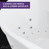 Heidi Series 67 in. x 34 in. Acrylic Combination 50 Gallon Capacity Freestanding Bathtub with Center Drain in White