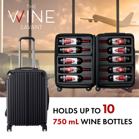Wine Bottle Suitcase | Holds 10 Standard 750 ML Size Bottles