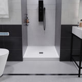 Alexander 36 in. L x 36 in. W Alcove Shower Pan Base with Center Drain in Glossy White Marine Acrylic