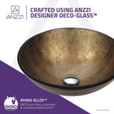 Posh Series 17 in. Bathroom Vessel Sink with Scratch-Tough and Stain-Resistant Surface in Celestial Earth Glass