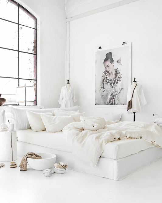 Ivory linen duvet cover set (3 pcs)