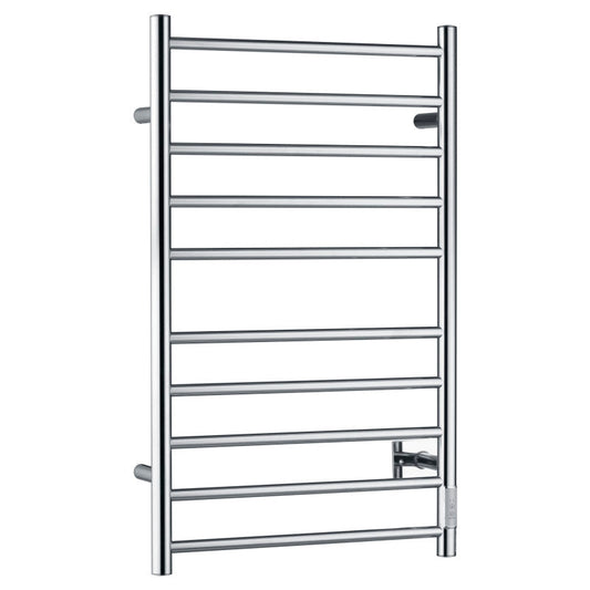 ANZZI Crete Series 10-Bar Wall Mounted Towel Warmer (20.86" W x 34.25" H), Dual Installation, Digital Timer, Rhino Alloy Certified Stainless Steel