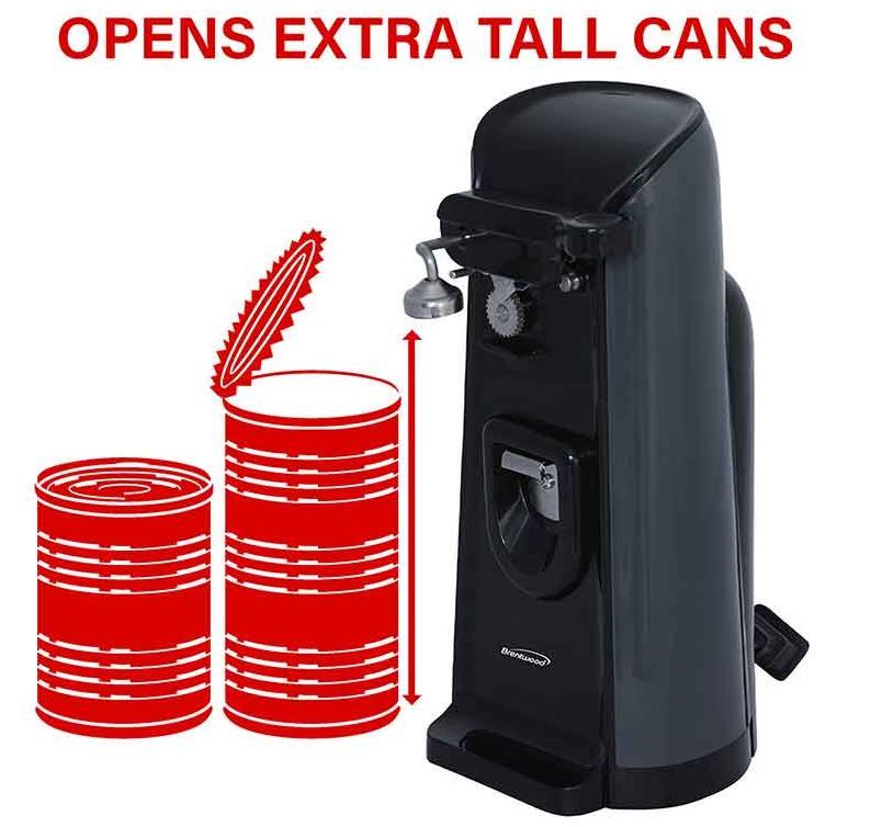 Brentwood Appliances Tall Electric Can Opener with Knife Sharpener