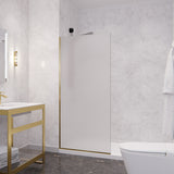 Screen Series 34 in. x 74 in. Fixed Frameless Shower Door with Tsunami Guard Tempered Clear Glass