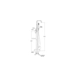 ANZZI Yosemite Floor Mount Tub Filler (44.5" H), 2-Handle Control, 60" Hand Sprayer, Solid Brass, cUPC Certified, Various Finishes