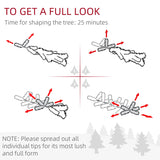 HOMCOM 8ft Artificial Flocked Christmas Tree with Snow Tips, Easy Assembly, Hinged Xmas Tree for Home Office Holiday