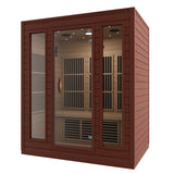Curacao 3-Person Carbon FAR Infrared Hemlock Wooden Indoor Home Sauna Room with LED Touch Control Panel