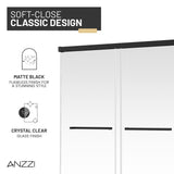 Ward Series 56 to 60 in. x 76 in. Frameless Sliding Shower Door with 3/8" (10mm) Tempered Clear Glass