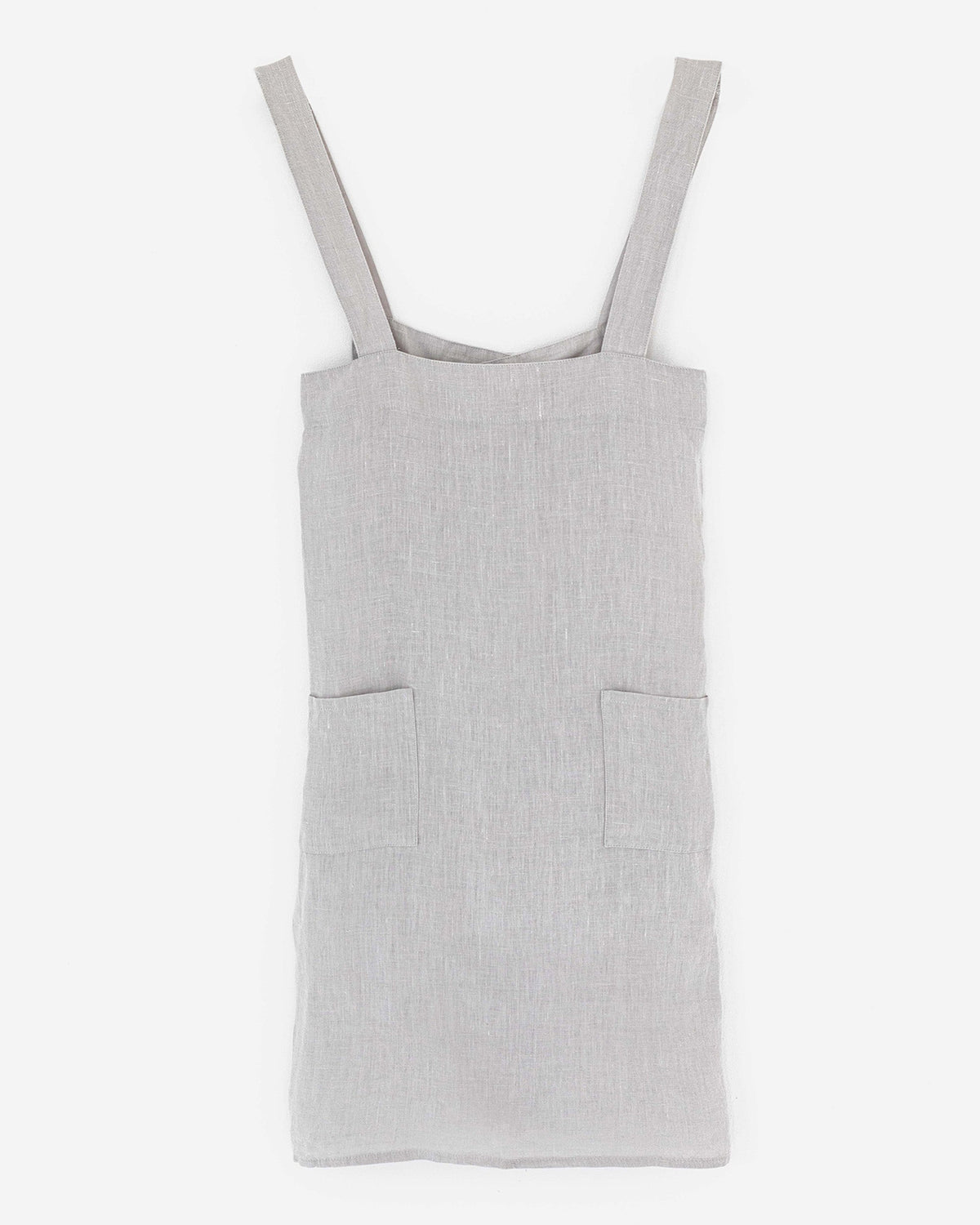 Japanese cross-back linen apron in Light gray