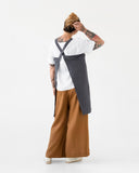 Japanese cross-back linen apron in Charcoal gray