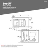 ANZZI Nimbus Series 30 in. L x 59 in. W  Dual Jetted Bathtub in White with Microbubbles Jet