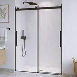Stellar Series 51 to 54 in. x 76 in. Sliding Frameless Shower Door with Tsunami Guard Tempered Clear Glass