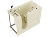 ANZZI Coupe Series 26 in. x 53 in. Left Drain Quick Fill Walk-In Whirlpool Tub in Biscuit