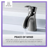 ANZZI Alto Elegant Mid-Arc Faucet (2.09" H), Single Hole, WaterSense & ADA Certified, Rhino Alloy Solid Brass, Various Finishes
