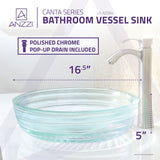 Canta Series 17 in. Bathroom Vessel Sink with Stain-Resistant Non-Porous Surface in Lustrous Translucent Red Glass