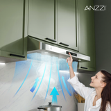 ANZZI 36-Inch 600 CFM 4-Speed Stainless Steel Under Cabinet Convertible Residential Range Hood with LED Lamp