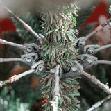 HOMCOM 9 FT Artificial Christmas Tree, Flocked Hinged Xmas Tree with 1939 Tips, Steel Base, Auto Open, Green