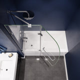 Herald Series 48 in. x 58 in. Frameless Hinged Tub Door with Clear Tempered Glass and Tsunami Guard