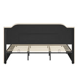 Stuart Hydraulic Lift Up Storage Upholstered Platform King Bed LINEN