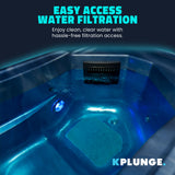 4-6 Person Electric Rock Heater Outdoor White Cedar Sauna with 1-Person All-in-One Blue Cold Plunge & Built-in Chiller