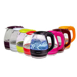 Ovente Electric Kettle, 1.5L, 1100W, BPA-Free, Heat-Tempered Borosilicate Glass, Stainless Steel, Auto Shut-Off & Boil-Dry Protection, Blue LED Lights (KG83 Series)