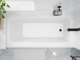 Soho/Saba 60" L x 30" W Non-Jetted Soaker Bathtub, Front Skirted Alcove Drop-In Tub with Drain, Marine Grade Acrylic, White