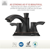 ANZZI Vista Centerset Faucet, Dual Lever Control, 1.2 GPM WaterSense & ADA Certified, Rhino Alloy Solid Brass, Various Finishes