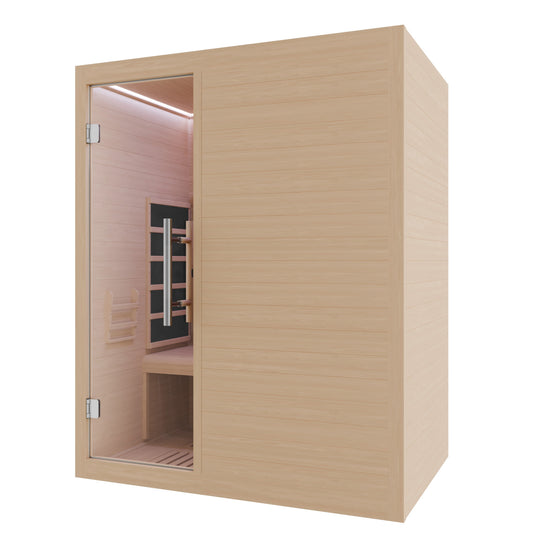 Full Spectrum 3-Person Infrared Indoor Sauna with Full Range Near, Mid, and Far Infrared Panels and WiFi Control