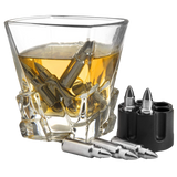 Whiskey Stones Bullets Stainless Steel - 1.75in Bullet Chillers Set of 6 Inside Realistic Revolver - Freezer Base, Made w/ Premium Stainless Steel, Large Reusable Chilling Ice Cube, Good for Whiskey