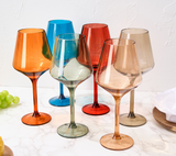 European Style Crystal, Stemmed Wine Glasses | Set of 6 | 15oz