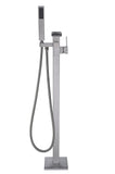 ANZZI Union Floor Mount Tub Filler (41" H), 2-Handle Control, 60" Hand Sprayer, Solid Brass, cUPC Certified, Various Finishes