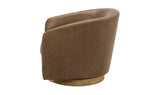 Oscy Leather Swivel Chair Tan