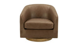 Oscy Leather Swivel Chair Tan