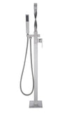 ANZZI Yosemite Floor Mount Tub Filler (44.5" H), 2-Handle Control, 60" Hand Sprayer, Solid Brass, cUPC Certified, Various Finishes