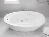 Leni Series 71 in. x 38 in. Jetted Whirlpool 54 Gallon Capacity Freestanding Bathtub with Reversible Drain in White