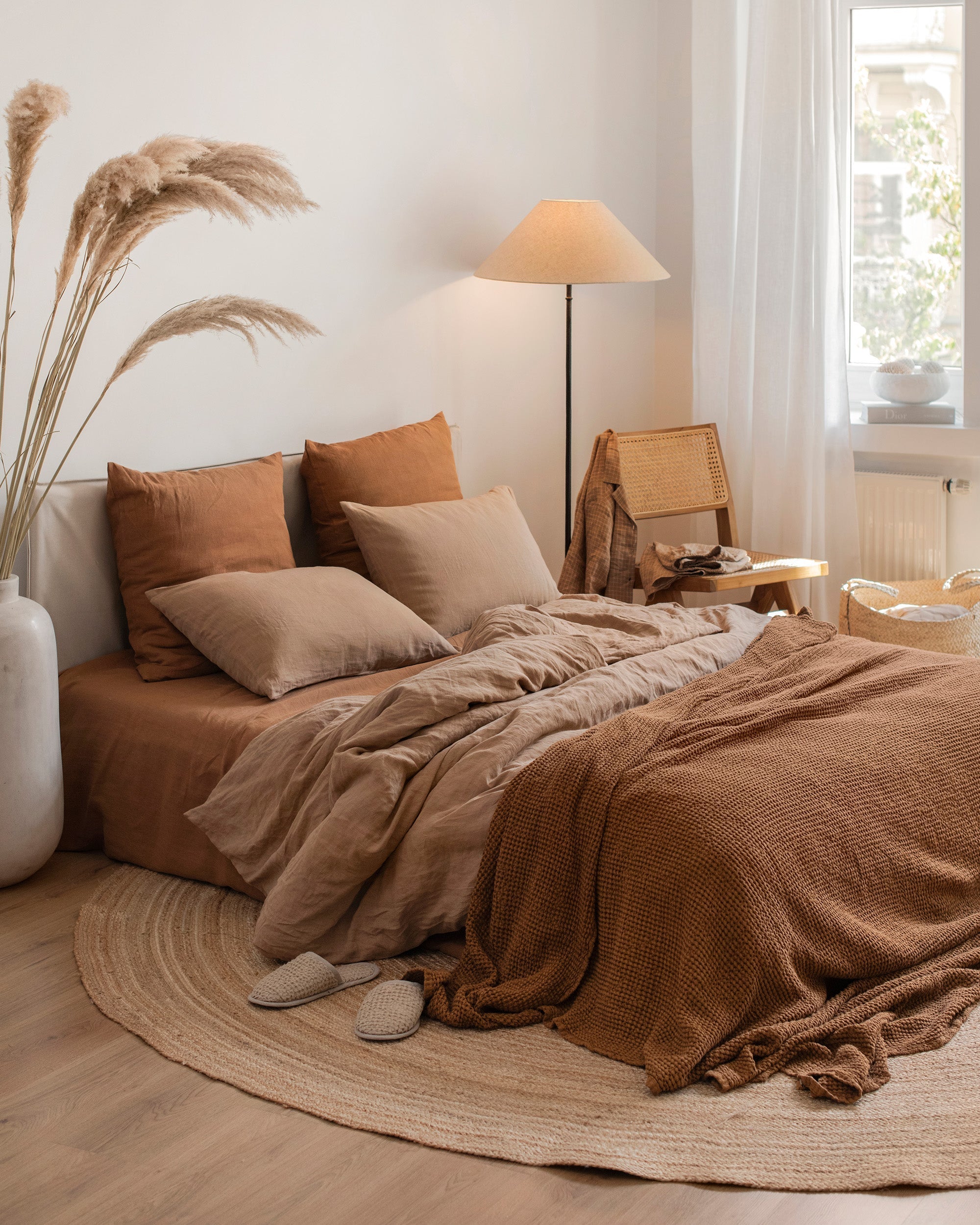 Latte linen duvet cover set (3 pcs)