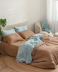 Latte linen duvet cover set (3 pcs)