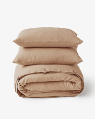 Latte linen duvet cover set (3 pcs)