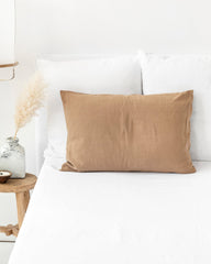 Latte linen pillowcase