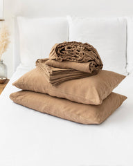 Latte linen sheet set (4 pcs)