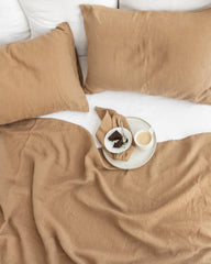 Latte linen flat sheet