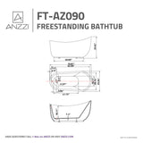 Talyah Series 71 in. x 35 in. Flat Bottom Acrylic Freestanding Soaking Bathtub with Center Drain in Glossy White