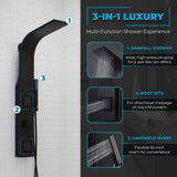 Aura Series 39 in. 2-Jetted Full Body Shower Panel System with Rainfall Showerhead and Spray Wand