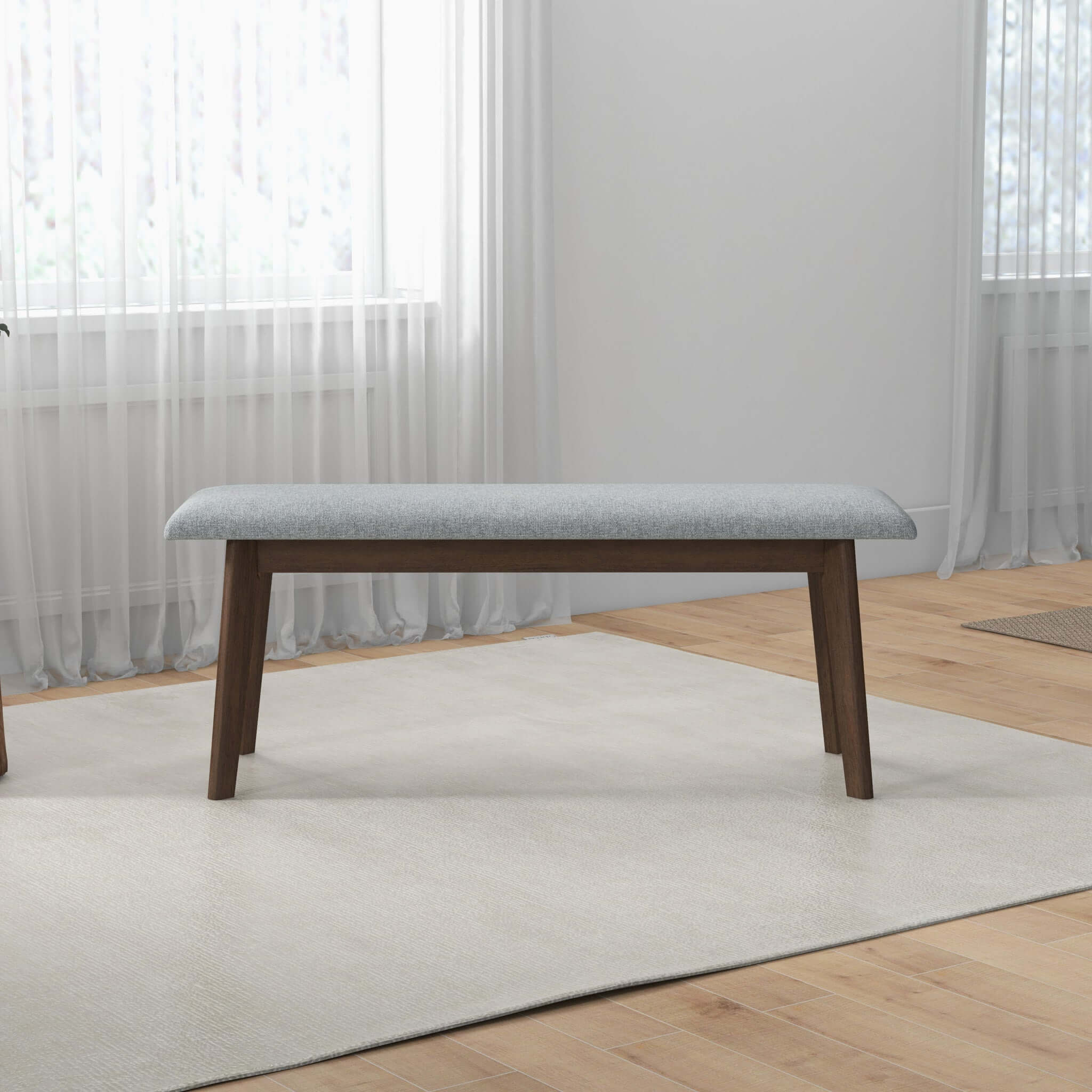 Carlos Fabric Upholstered Solid Wood Bench