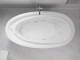 Leni Series 71 in. x 38 in. Jetted Whirlpool 54 Gallon Capacity Freestanding Bathtub with Reversible Drain in White