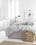 Light gray linen duvet cover