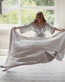 Light gray linen flat sheet