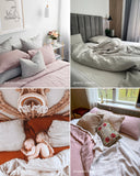 Light gray linen duvet cover set (3 pcs)