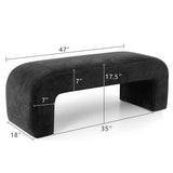 Lily 47" Chenille Accent Waterfall Bench