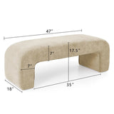 Lily 47" Chenille Accent Waterfall Bench